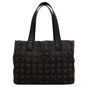 Chanel Tote Bag Black Brown Neutra Coco Mark Shoulder